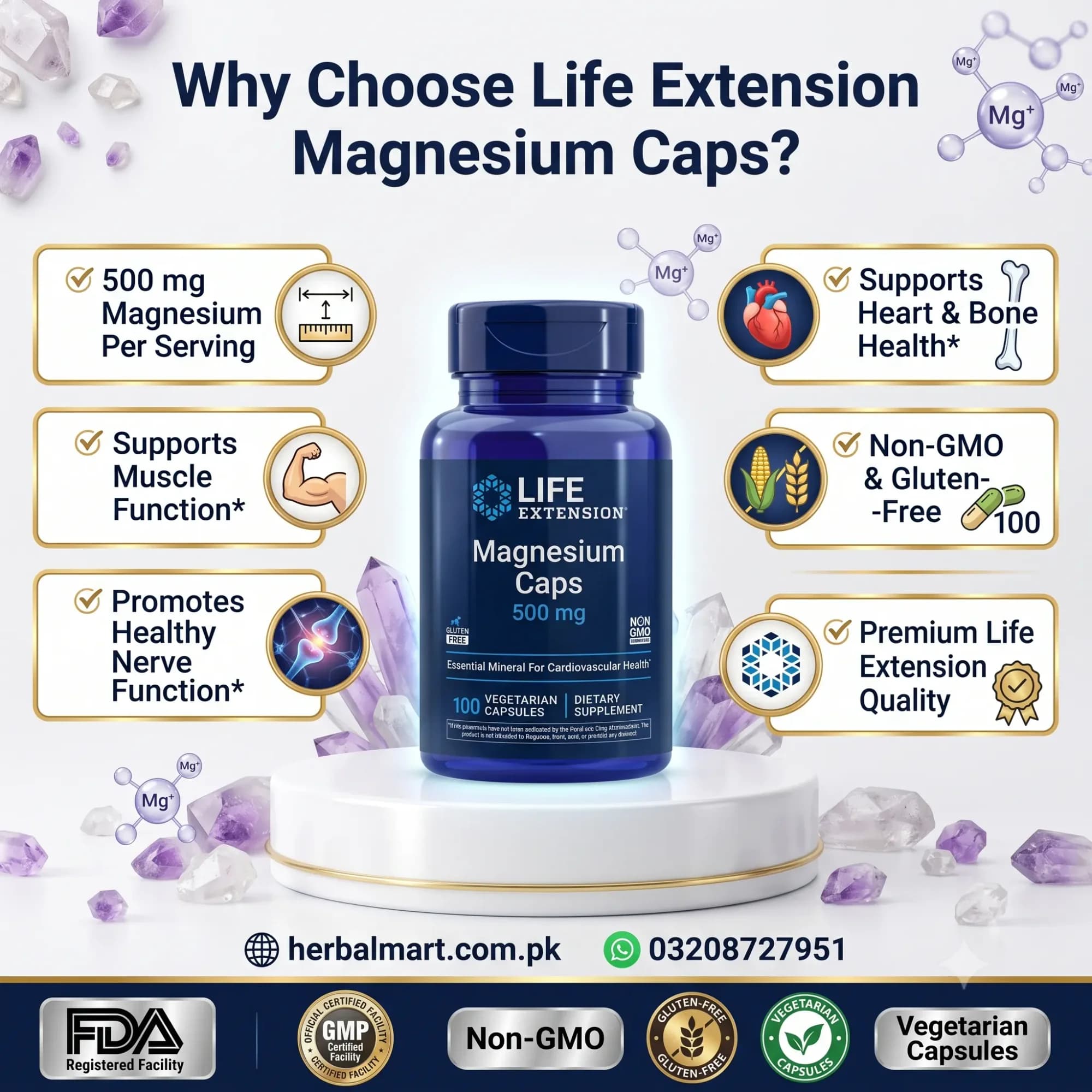 Life Extension Magnesium Caps in Pakistan | Sleep & Relax Support