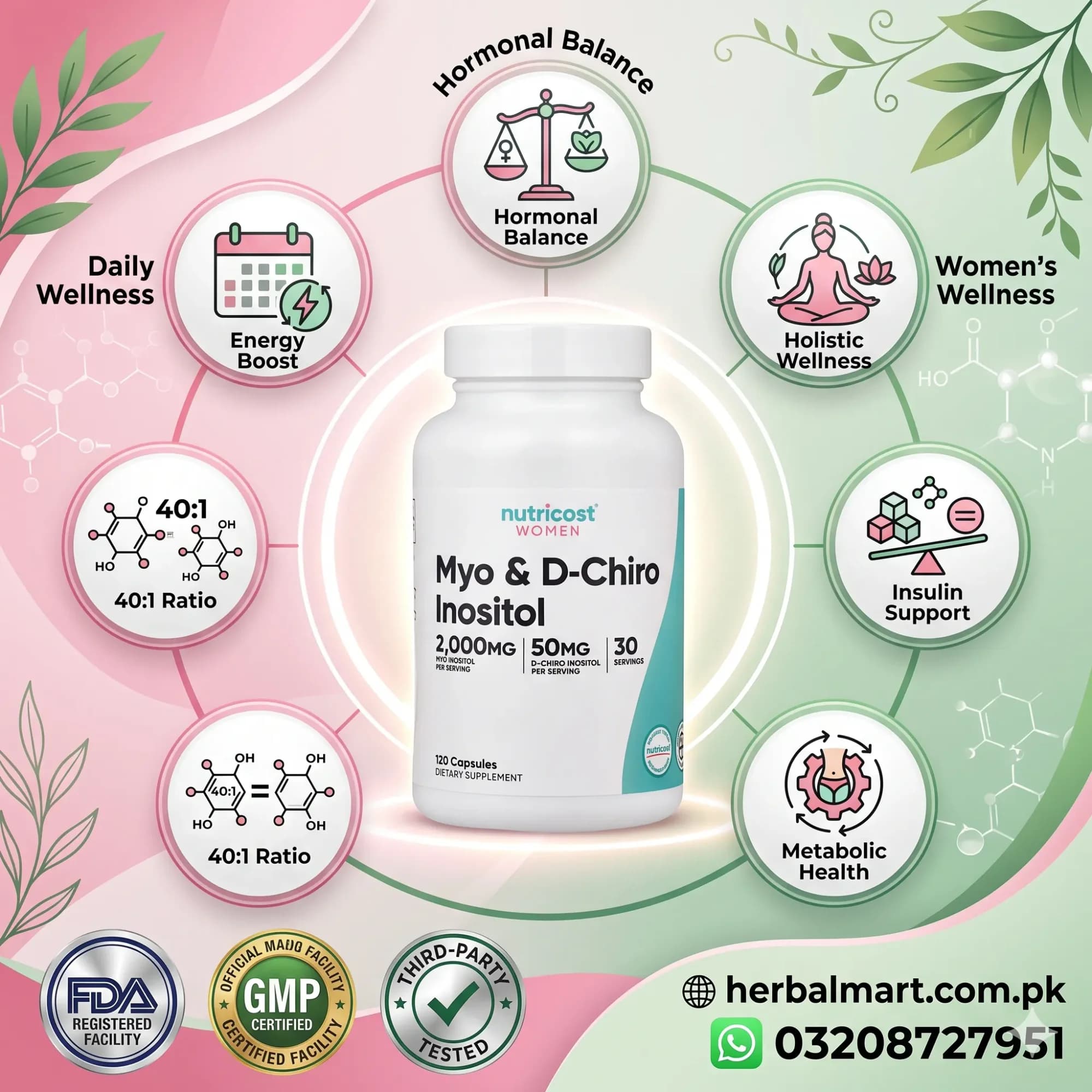 Nutricost Women Myo & D-Chiro Inositol Price in Pakistan - DarazStore