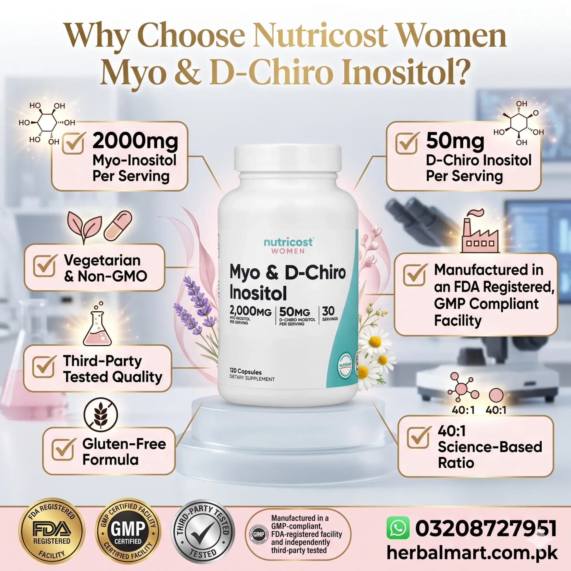Nutricost Women Myo & D-Chiro Inositol Price in Pakistan - DarazStore
