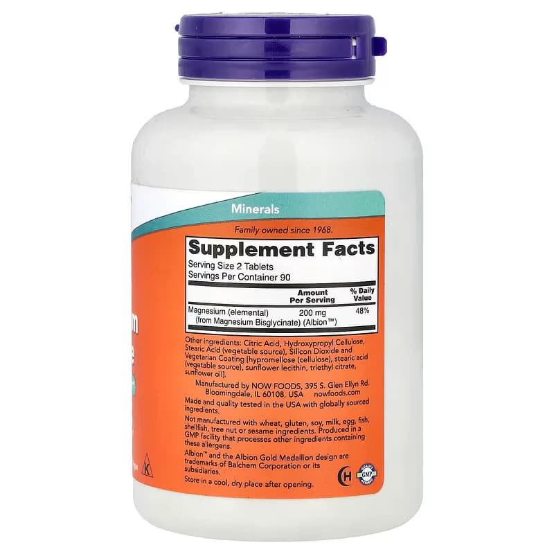 NOW Foods Magnesium Glycinate 100mg 180 Tablets Pakistan