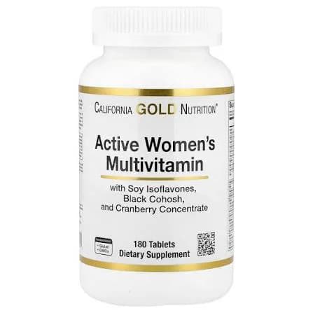 California Gold Nutrition Active Women's Multivitamin, 180 Tablets