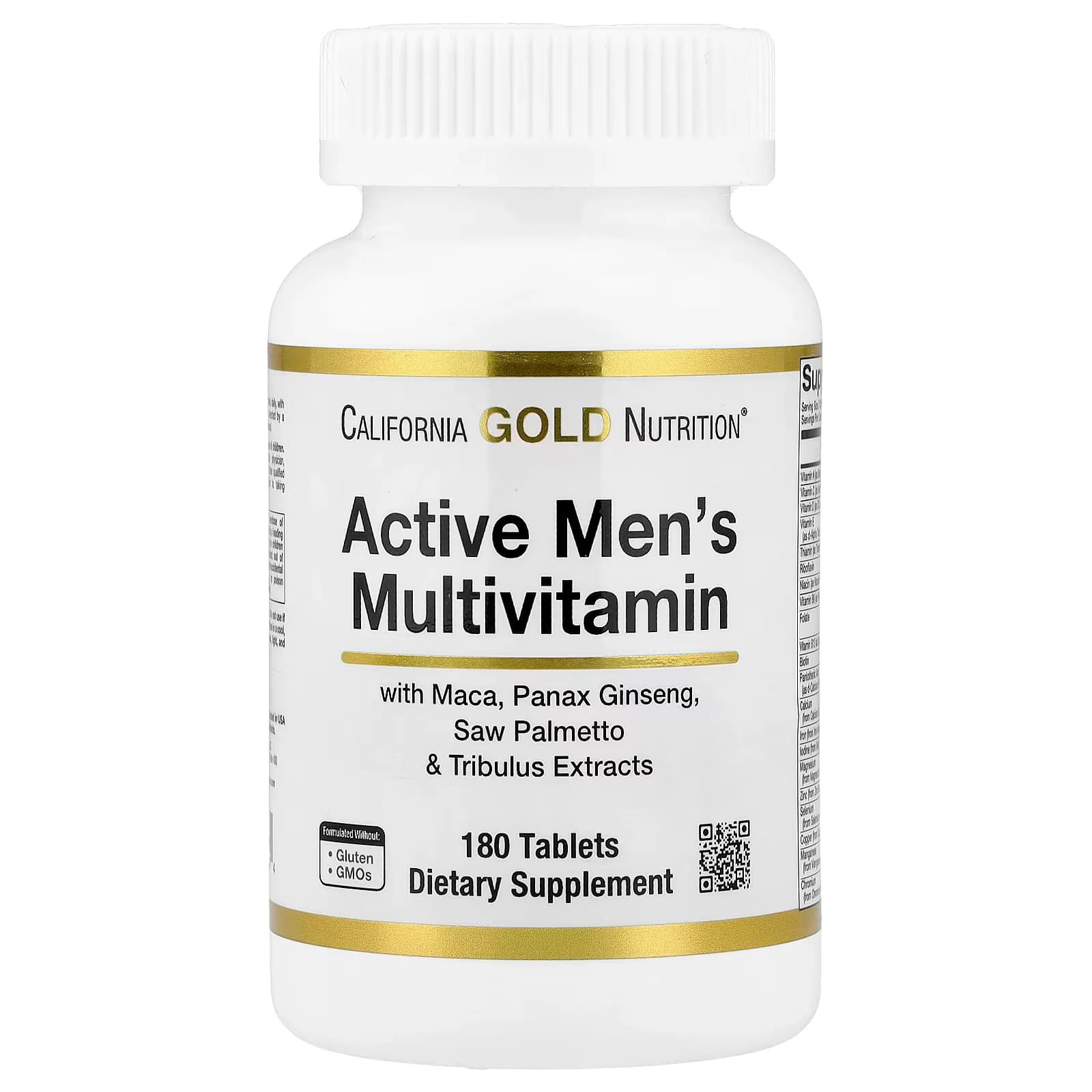 California Gold Nutrition Active Men's Multivitamin, 180 Tablets
