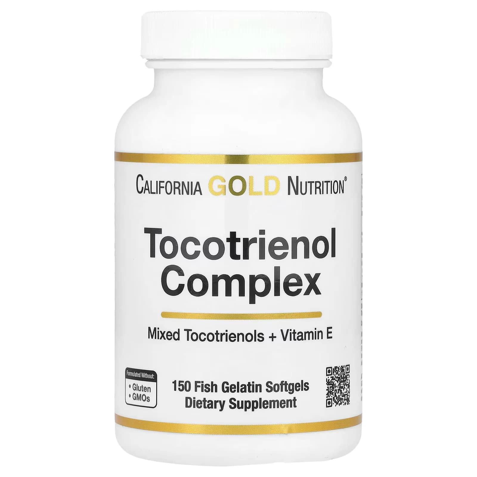 California Gold Nutrition Tocotrienol Complex with Vitamin E 150 Fish Gelatin Softgels