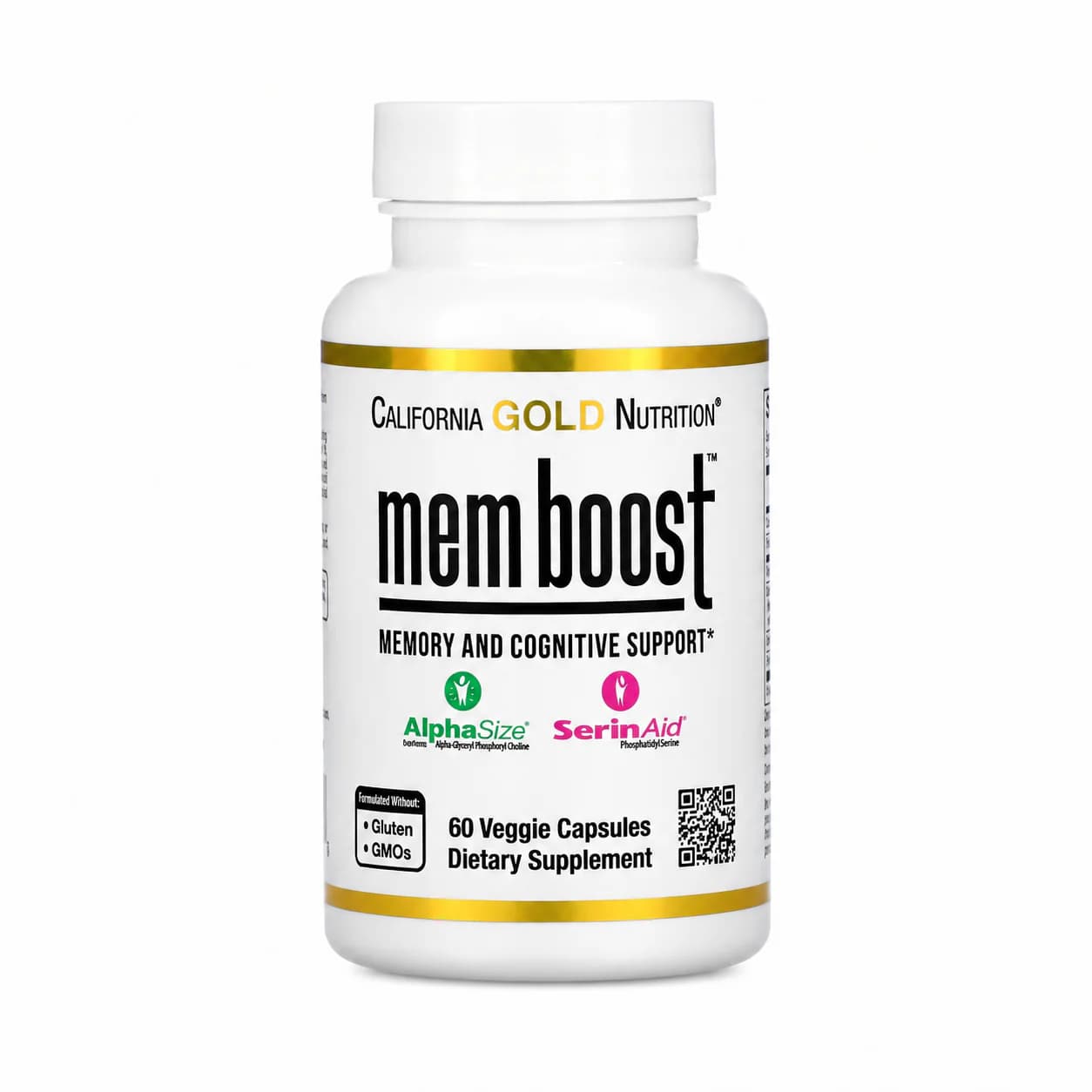 California Gold Nutrition MEM Boost™ Memory & Cognitive Support 60 Veggie Capsules