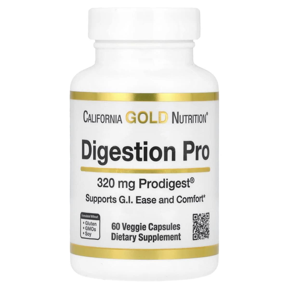 California Gold Nutrition Digestion Pro with ProDigest® 320mg  60 Veggie Capsules