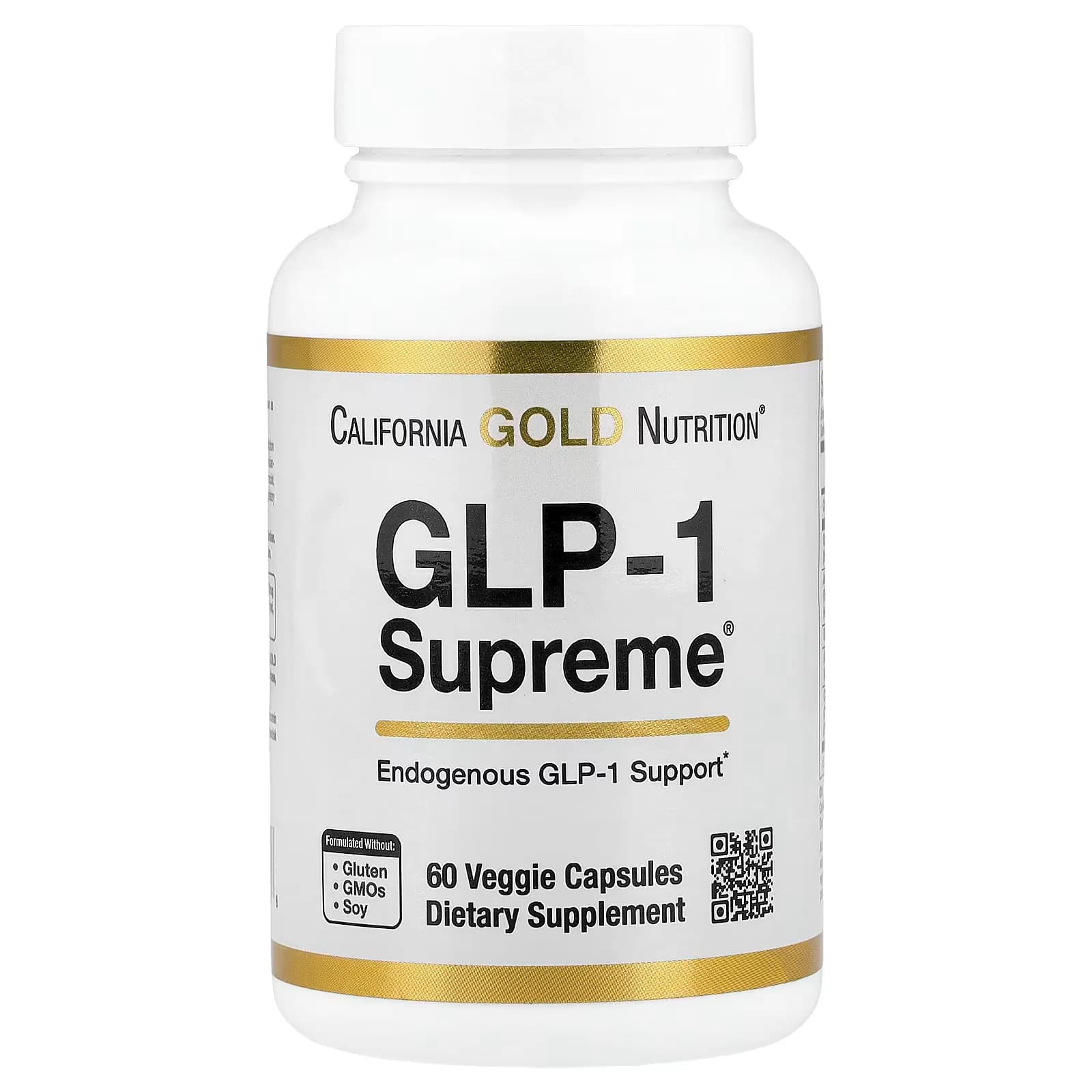 California Gold Nutrition, GLP-1 Supreme™with Akkermansia Berberine Quercetin & Curcumin 60 Veggie Capsules