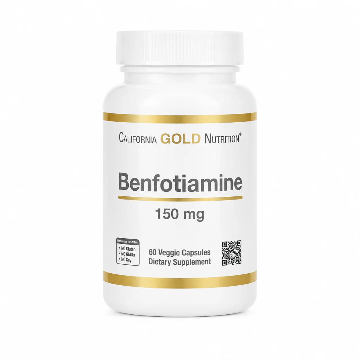 California Gold Nutrition Benfotiamine with L-Leucine 150 mg, 90 Veggie Capsules