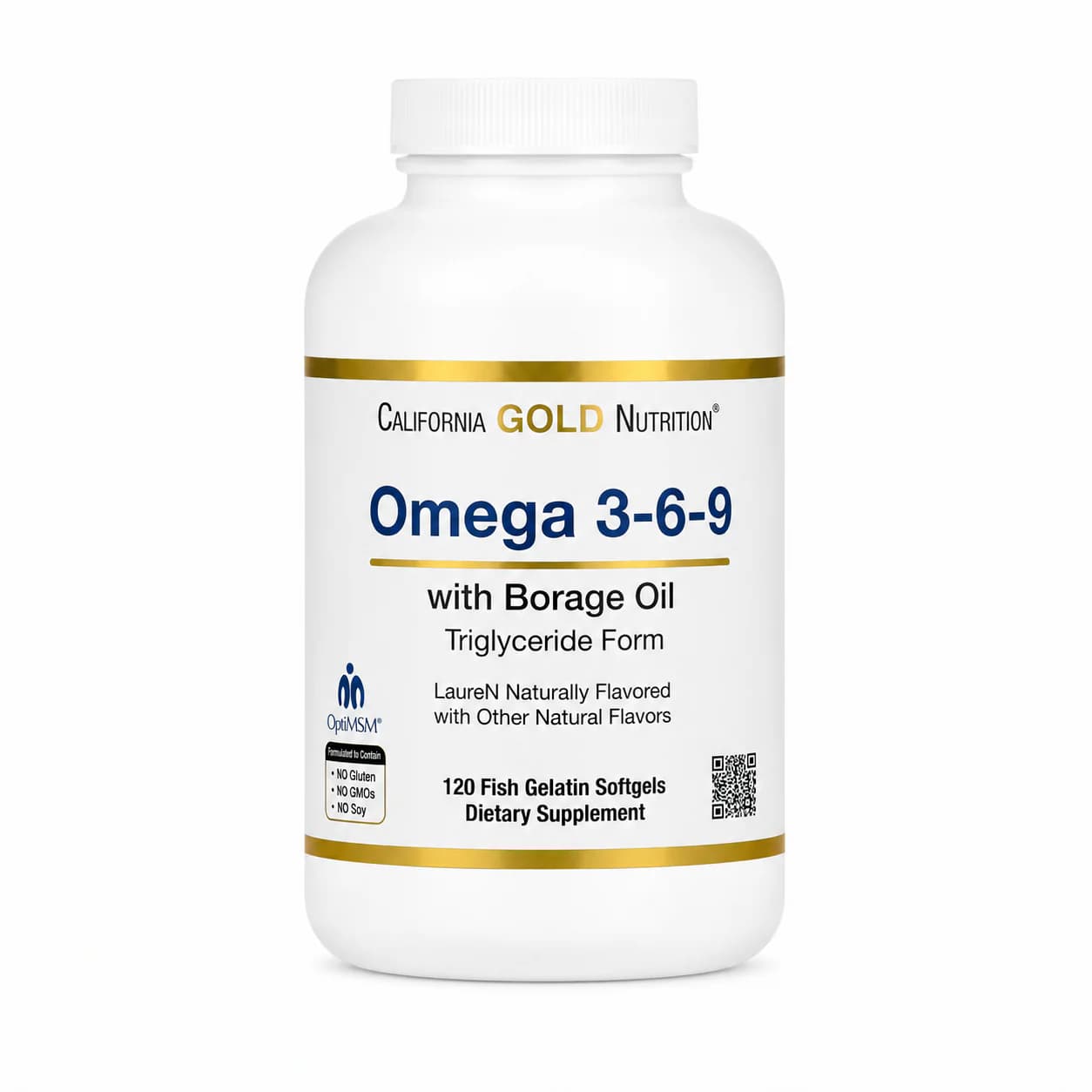 California Gold Nutrition Omega 3-6-9s with Omega-3 Fish Oil  180 Fish Gelatin Softgels