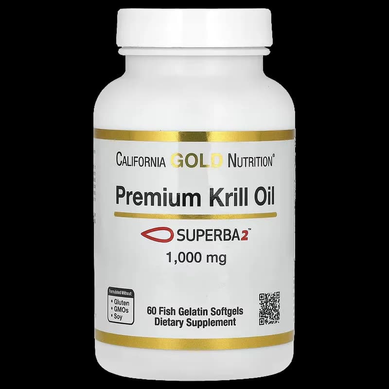 California Gold Nutrition Premium Krill Oil with Superba2™, 1,000 mg, 60 Softgels
