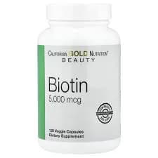 California Gold Nutrition Biotin 5000mcg 30 Veggie Capsules