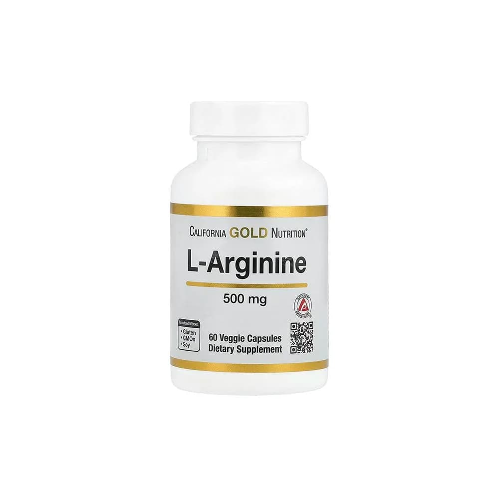 California Gold Nutrition L-Arginine  500 mg , 60 Veggie Capsules