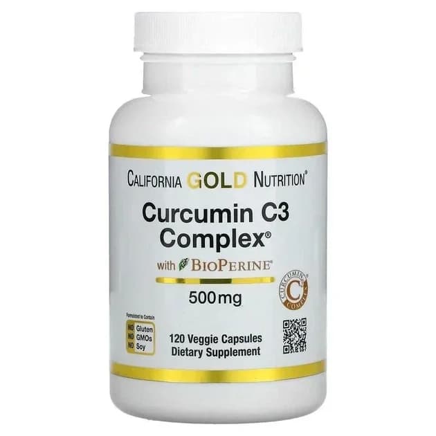 California Gold Nutrition Curcumin C3 Complex® with BioPerine® 120 Veggie Capsules