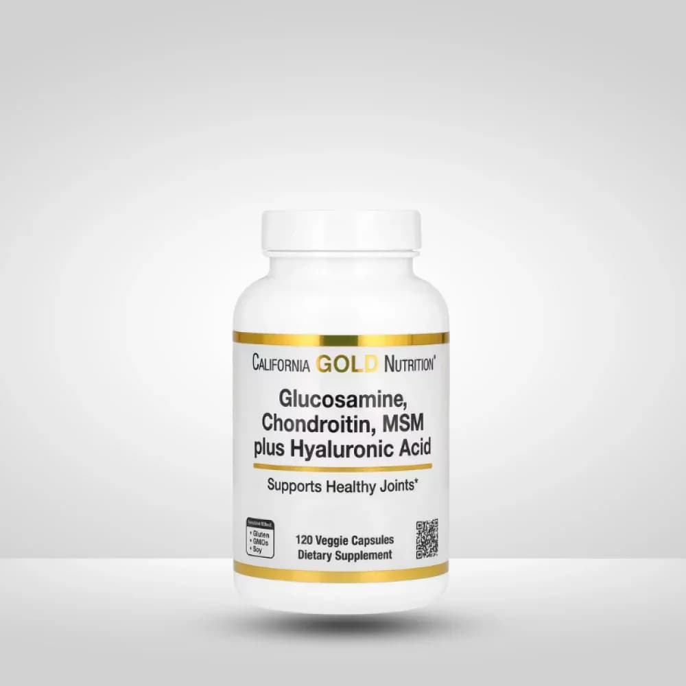 California Gold Nutrition Glucosamine, Chondroitin MSM plus Hyaluronic Acid 60 Veggie Capsules