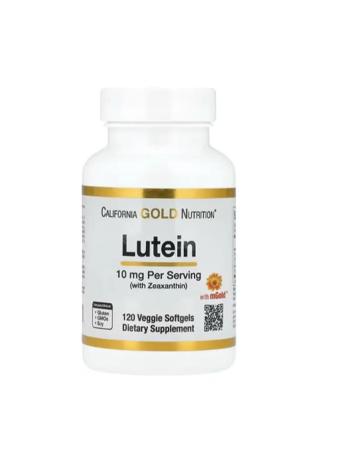 California Gold Nutrition Lutein with Zeaxanthin from Marigold Extract 60 Veggie Softgels