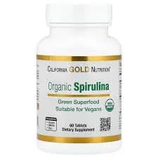 California Gold Nutrition Organic Spirulina 60 Tablets (500 mg per Tablet)