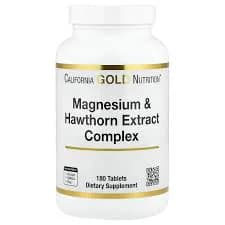 California Gold Nutrition Magnesium & Hawthorn Complex, 180 Tablets
