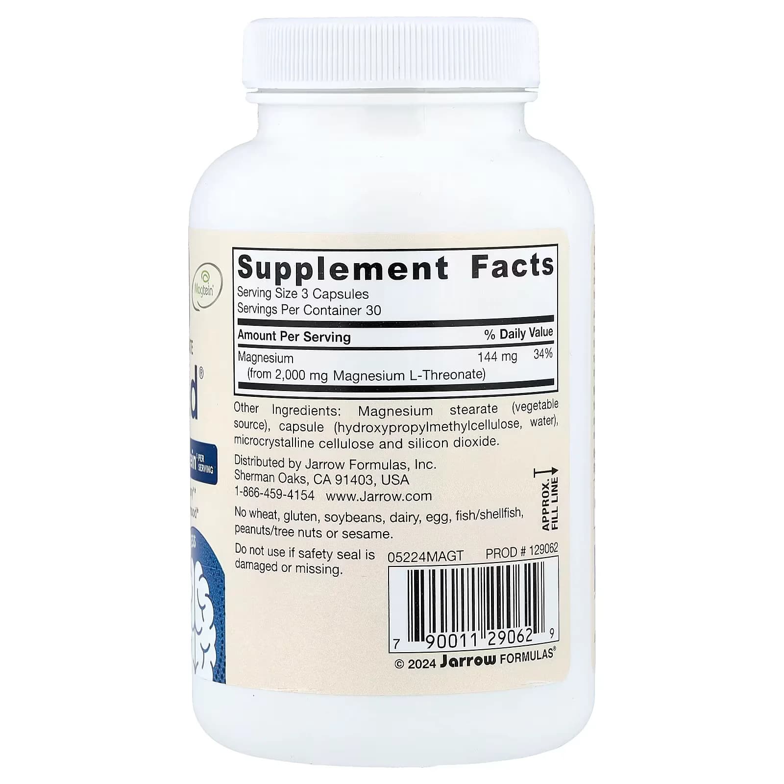 Jarrow MagMind 48mg 90 Veg Capsules Brain Health Pakistan
