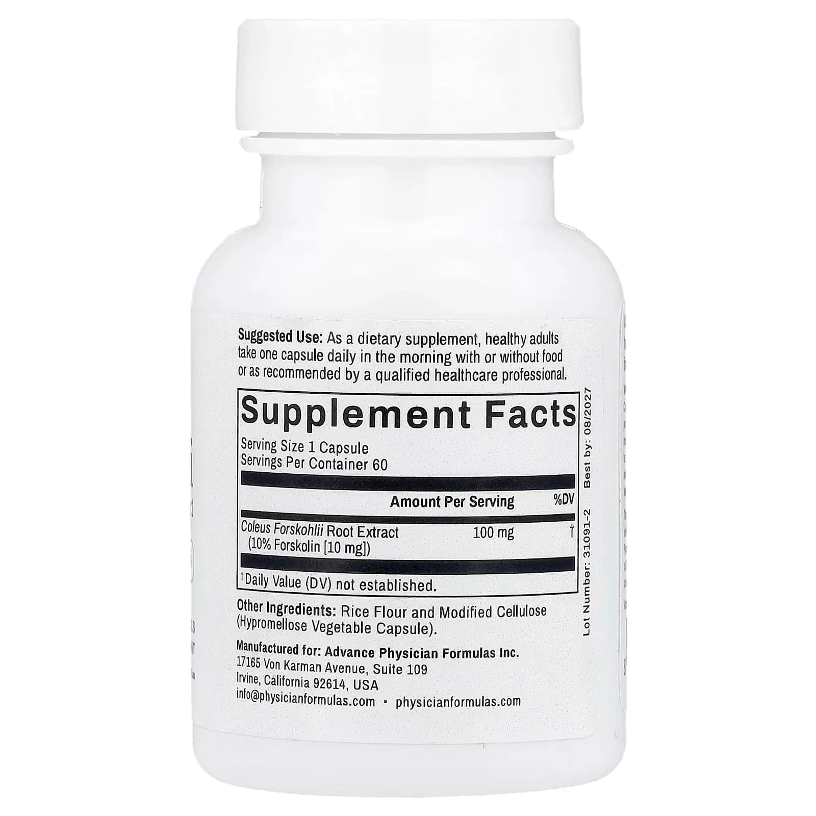 Buy Advance Physician Formulas  Coleus Forskohlii 100mg Price in Pakistan