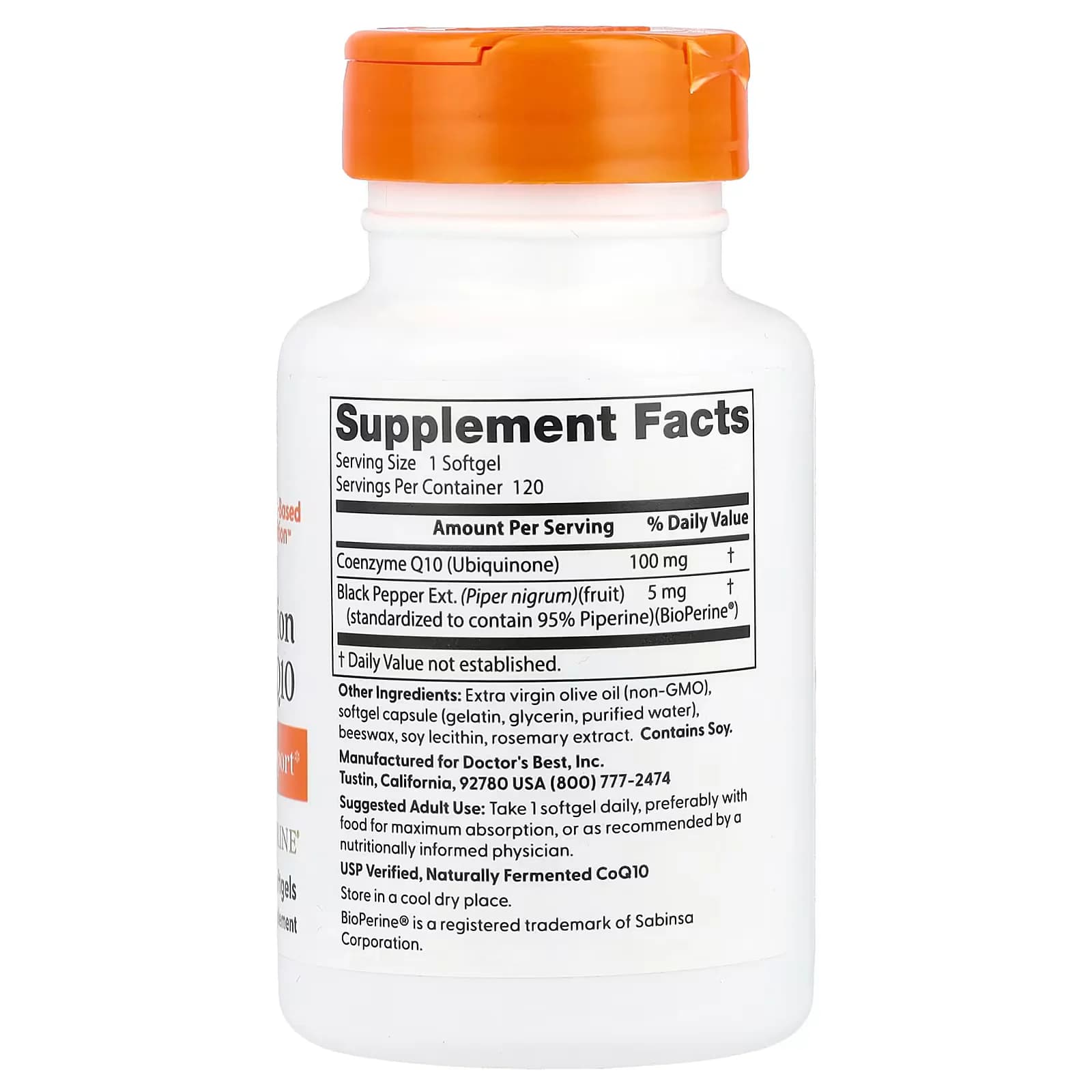 Doctor's Best High Absorption CoQ10 100mg Softgels