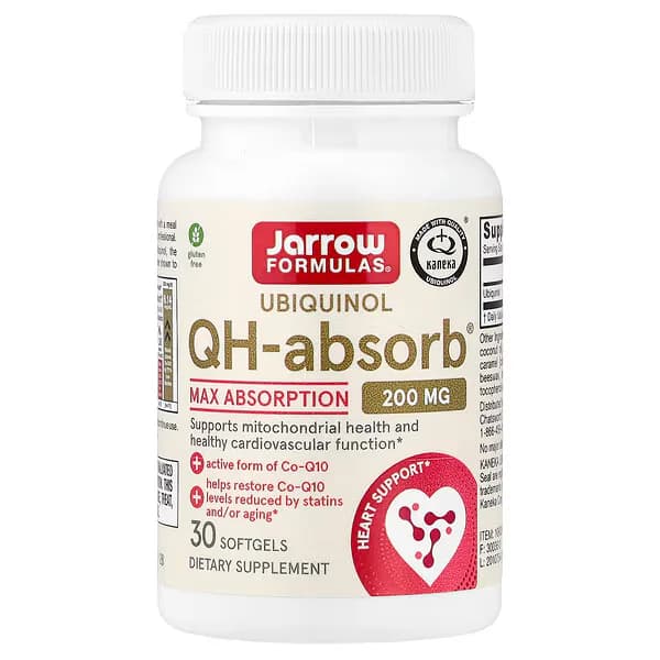 Jarrow Formulas Ubiquinol QH-Absorb Max Absorption 200 mg Softgels