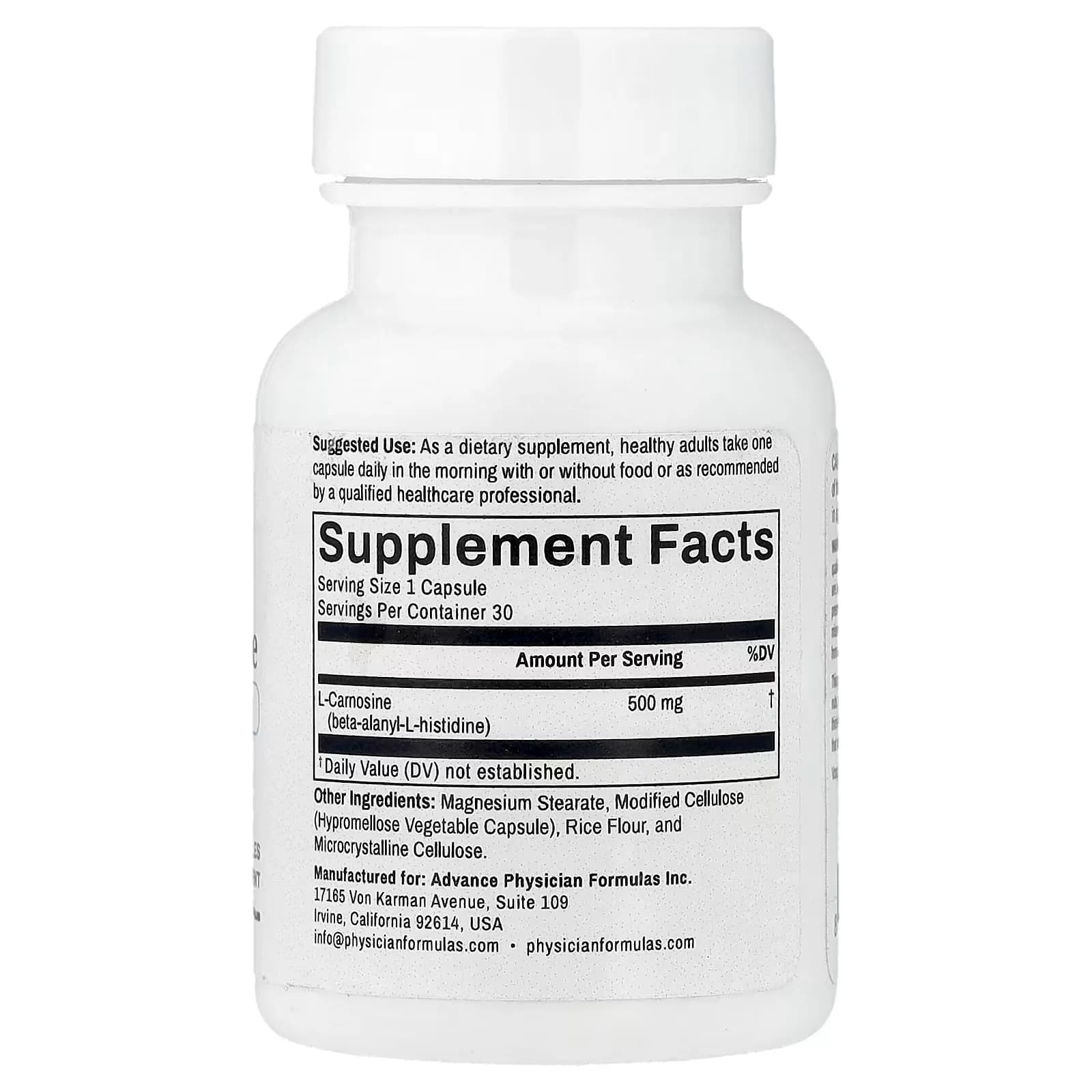 Get Advance Physician Formulas L-Carnosine 500 mg in Price Pakistan