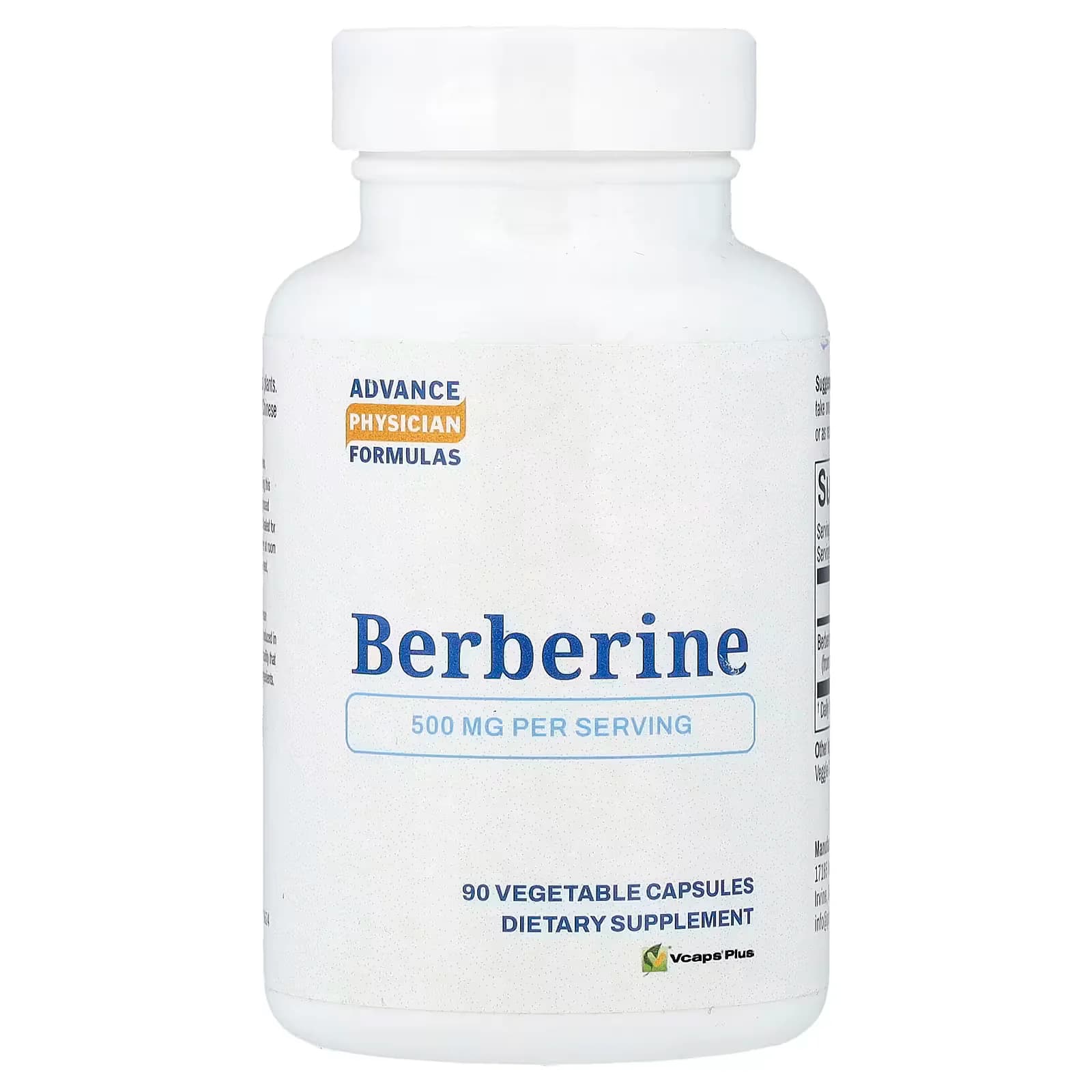 Advance Physician Formulas Berberine 500mg 90 Vegetable Capsules
