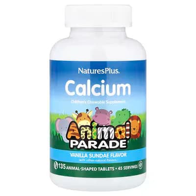 NaturesPlus, Animal Parade®, Calcium, Children’s Chewable Supplement, Vanilla Sundae
