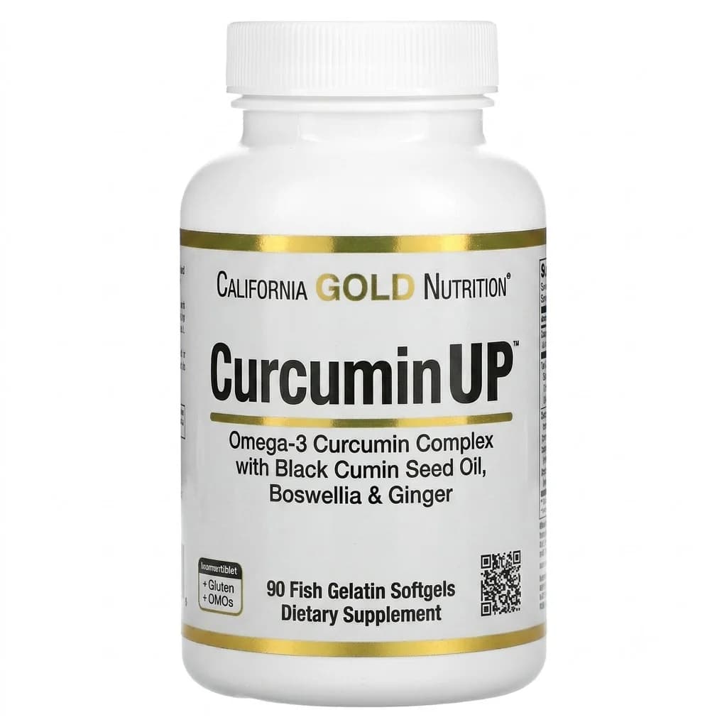 California Gold Nutrition CurcuminUP™ with Omega-3 Curcumin Complex 90 Fish Gelatin Softgels