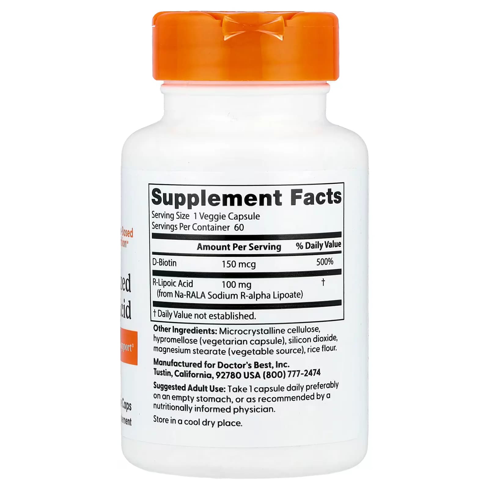 Doctor's Best Stabilized R-Lipoic Acid 100mg Veggie Caps in Pakistan