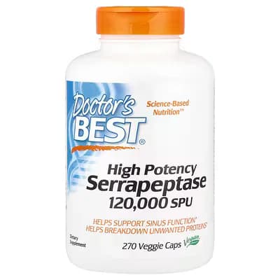 Doctor's Best High Potency Serrapeptase 120000 SPU Veggie Caps