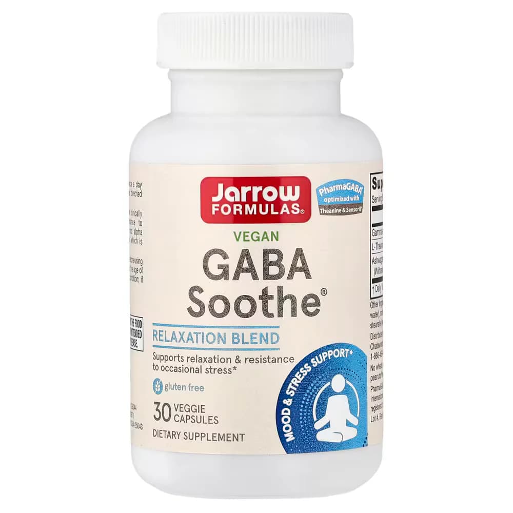 Jarrow Formulas Vegan GABA Soothe 30 Veggie Capsules