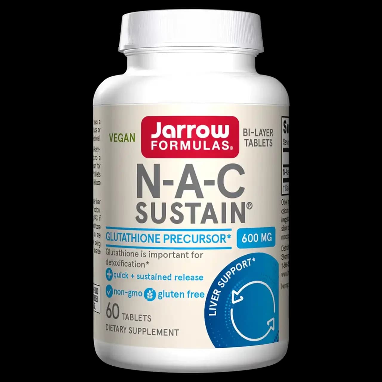 Jarrow Formulas Vegan N-A-C Sustain 600mg 60 Tablets