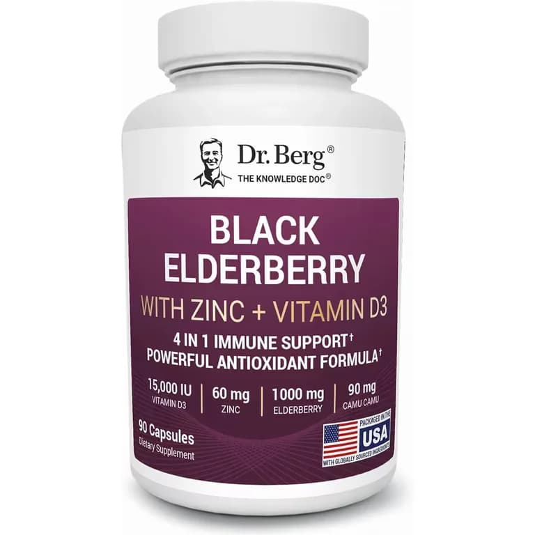 Dr. Berg Black Elderberry with Zinc + Vitamin D3 90 Capsules