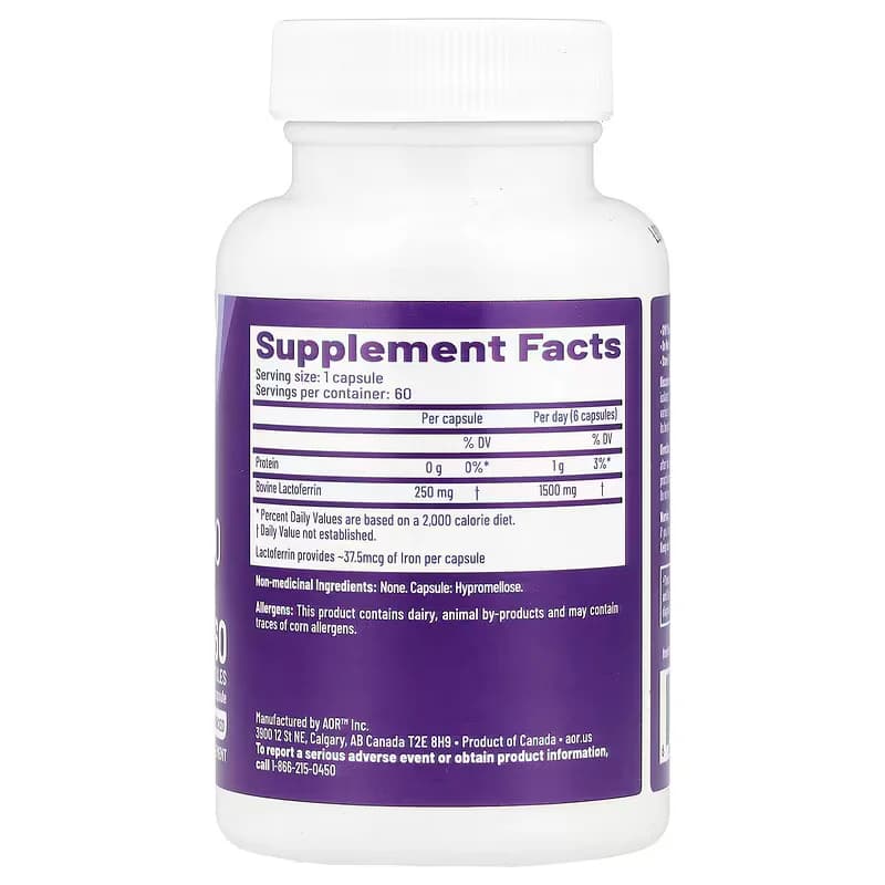 AOR Lactoferrin 250mg 60 Capsules Price in Pakistan