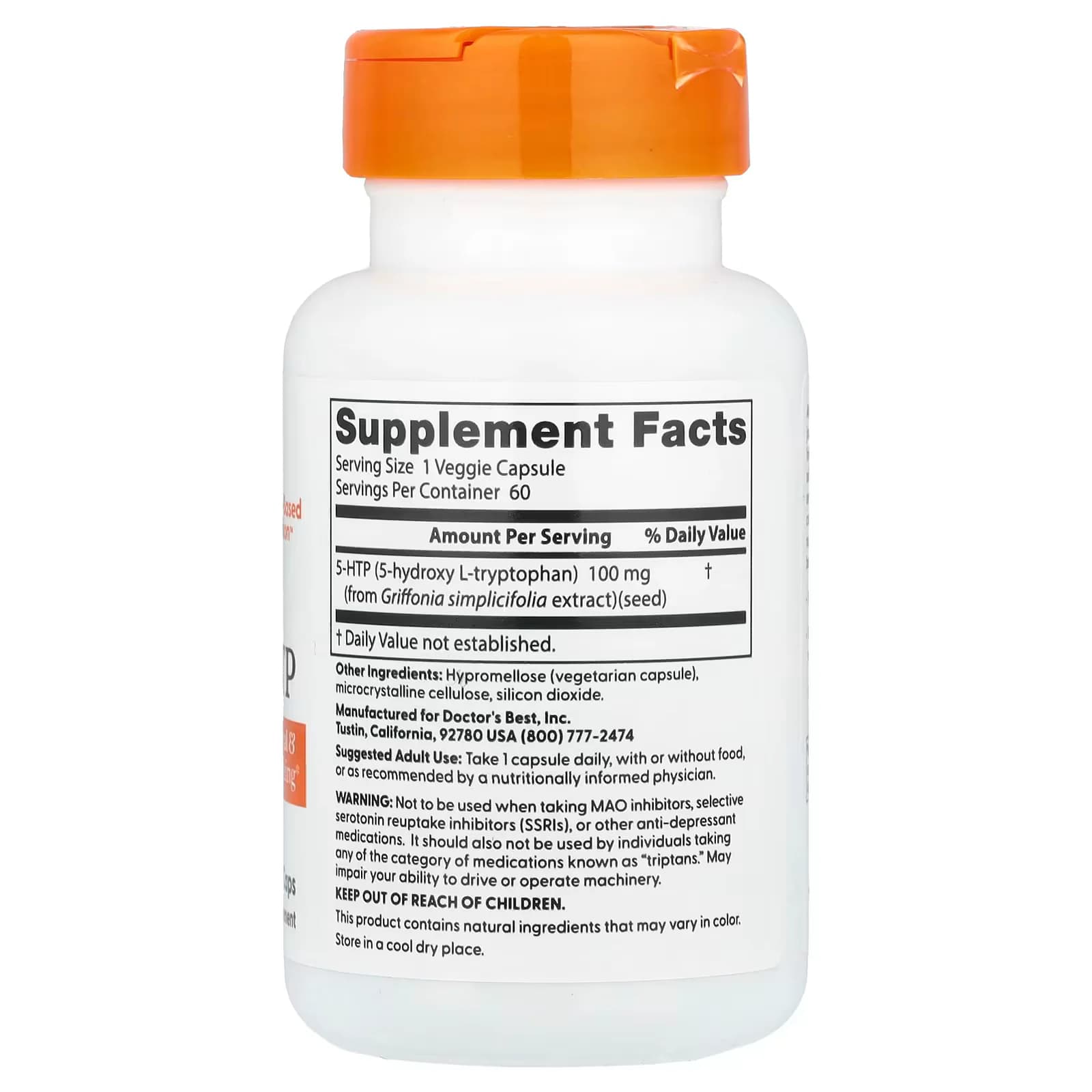 Natural Doctor's Best 5-HTP 100mg Veggie Caps Price in Pakistan