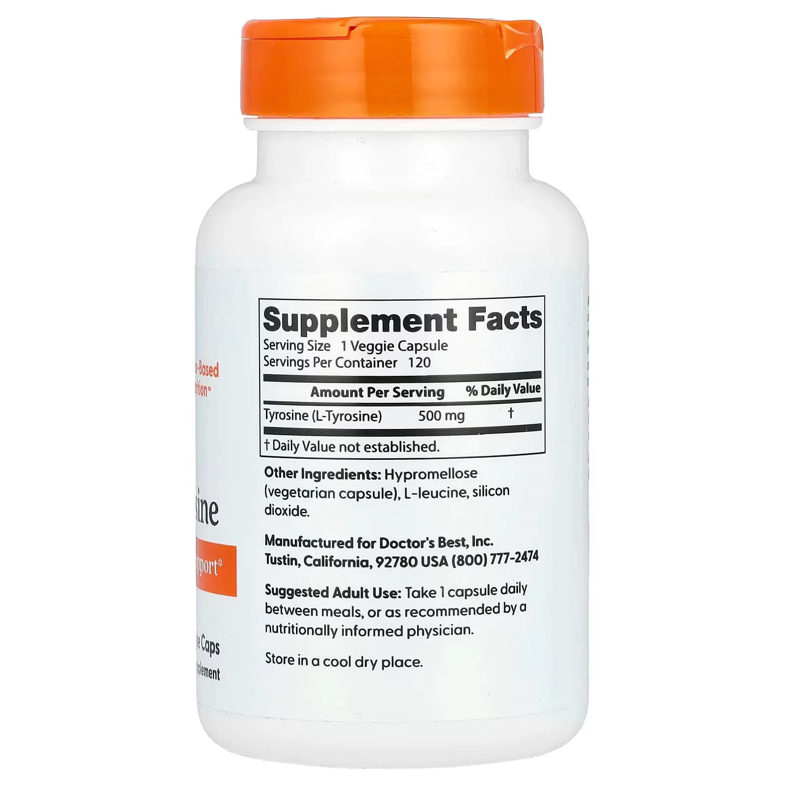 Doctor's Best L-Tyrosine 500mg 120 Veggie Caps Price in Pakistan