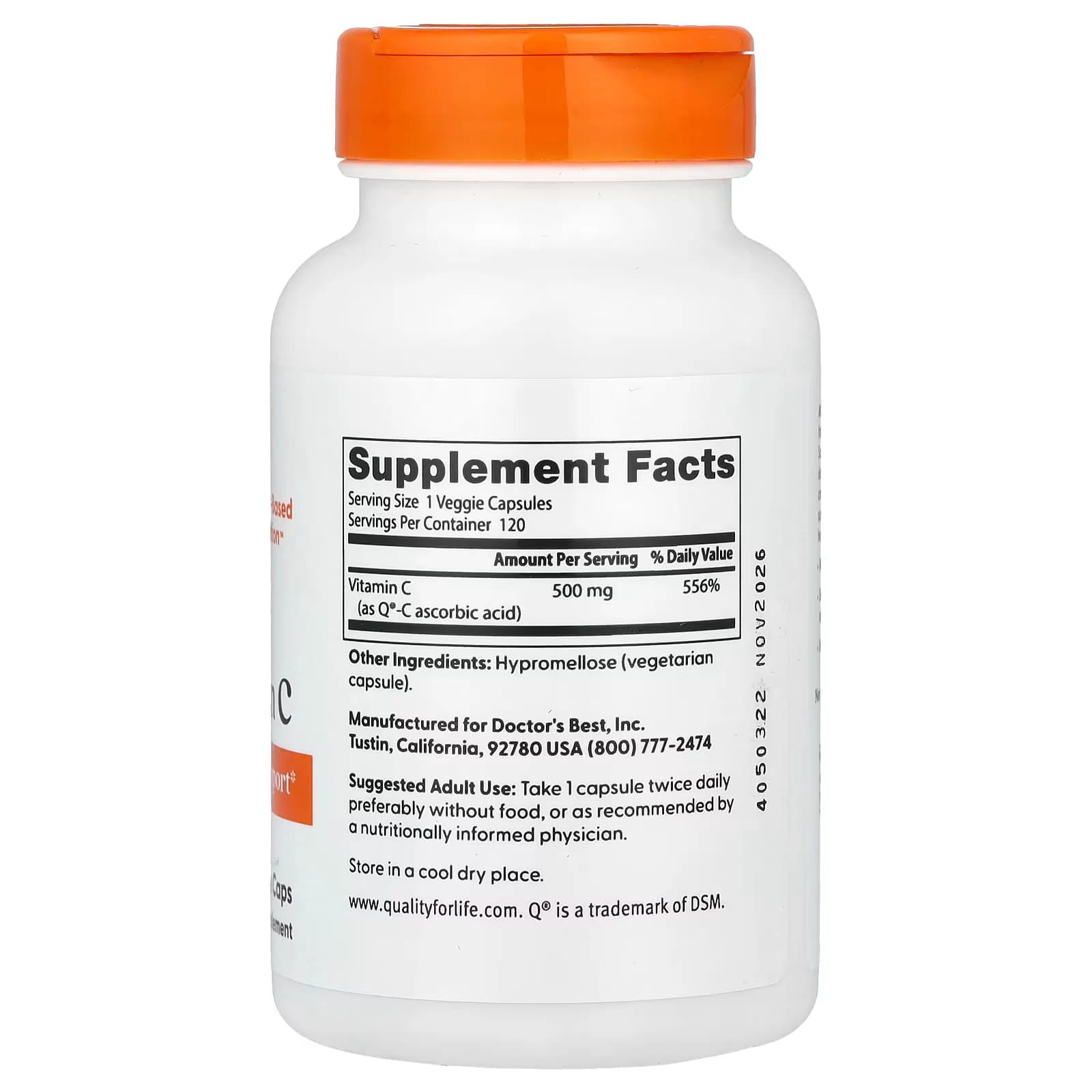Herbal Doctor's Best Vitamin C 500mg Veggie Caps Price in Pakistan