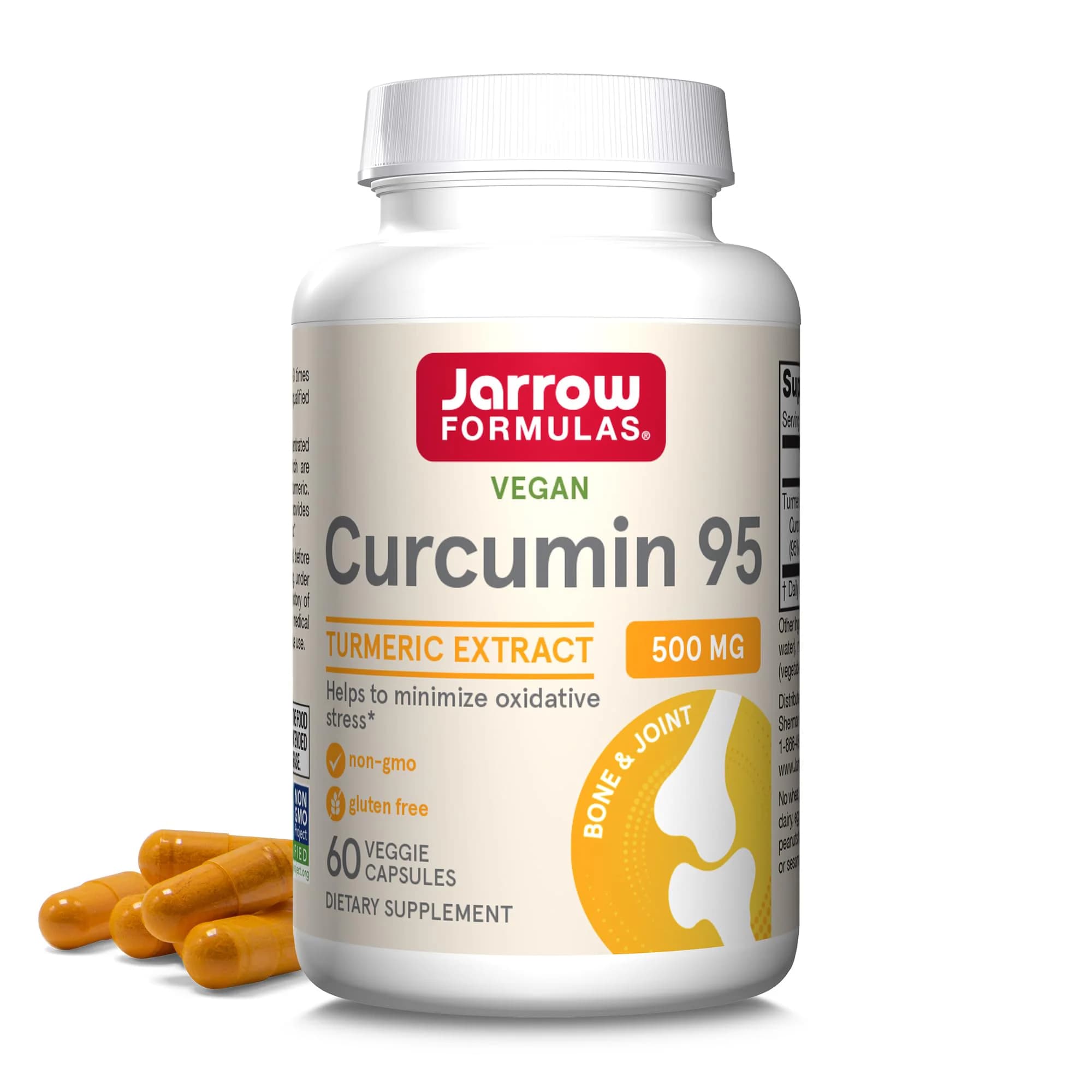 Jarrow Formulas Curcumin 95 Turmeric Extract 500mg Veggie Capsules