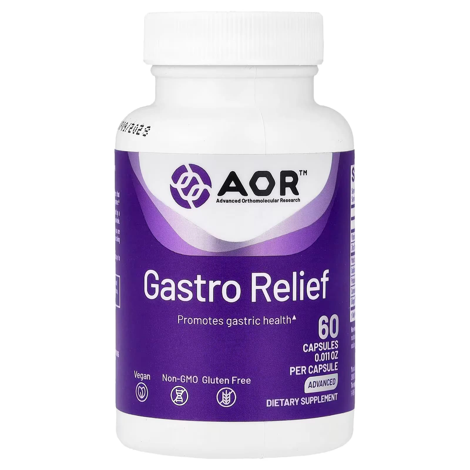 Advanced Orthomolecular Research (AOR) Gastro Relief 60 Capsules