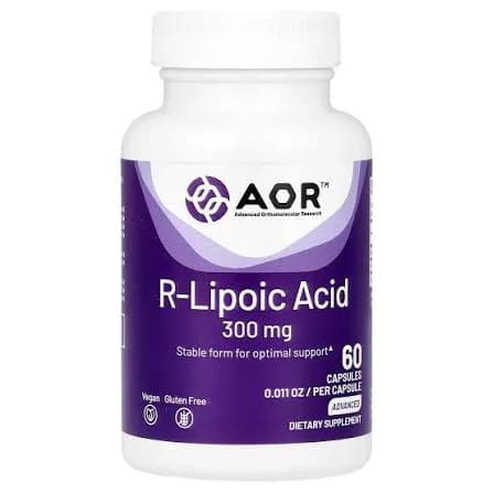 Advanced Orthomolecular Research (AOR) R-Lipoic Acid 300mg Capsules