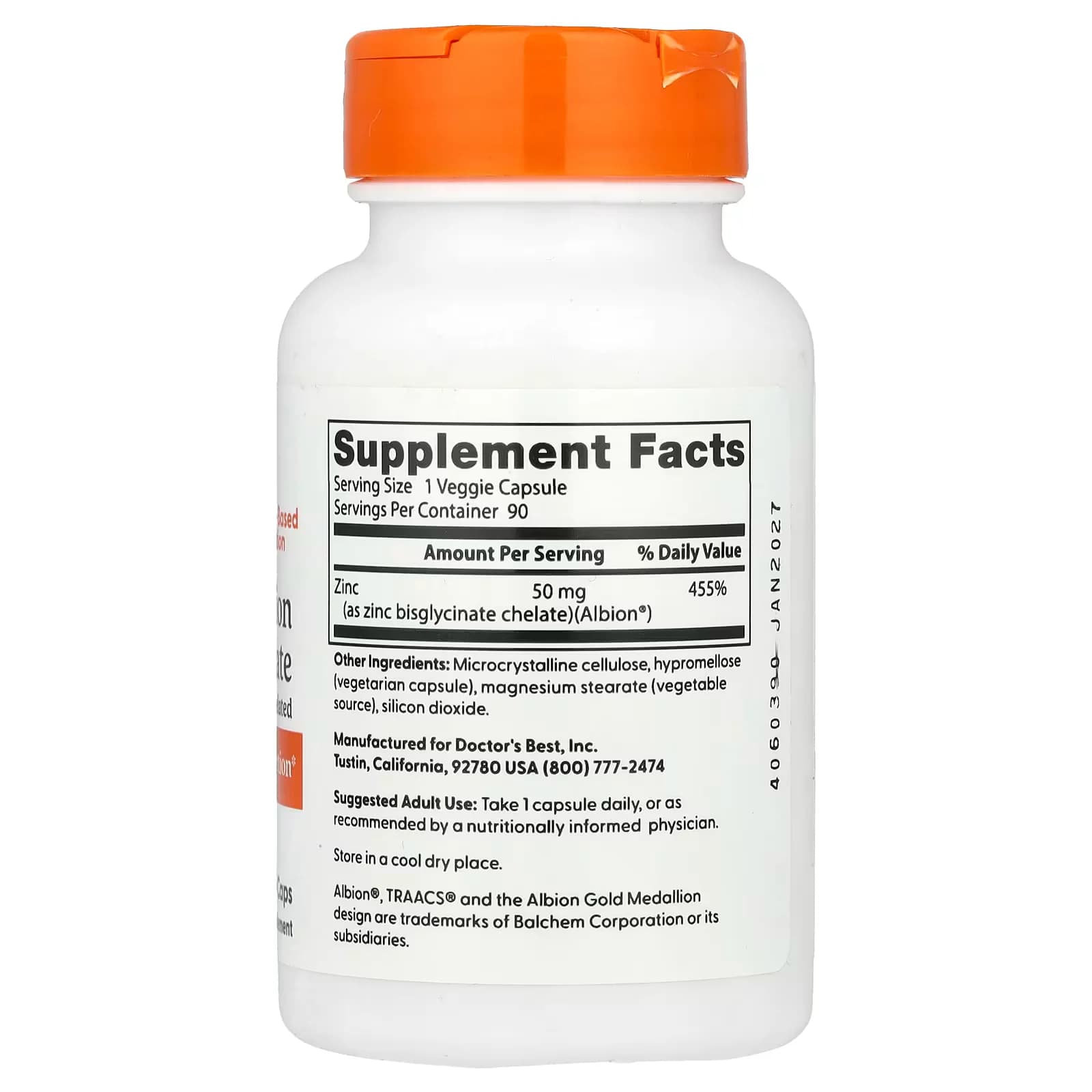 Organic Doctor's Best Zinc Bisglycinate 50mg Price in Pakistan