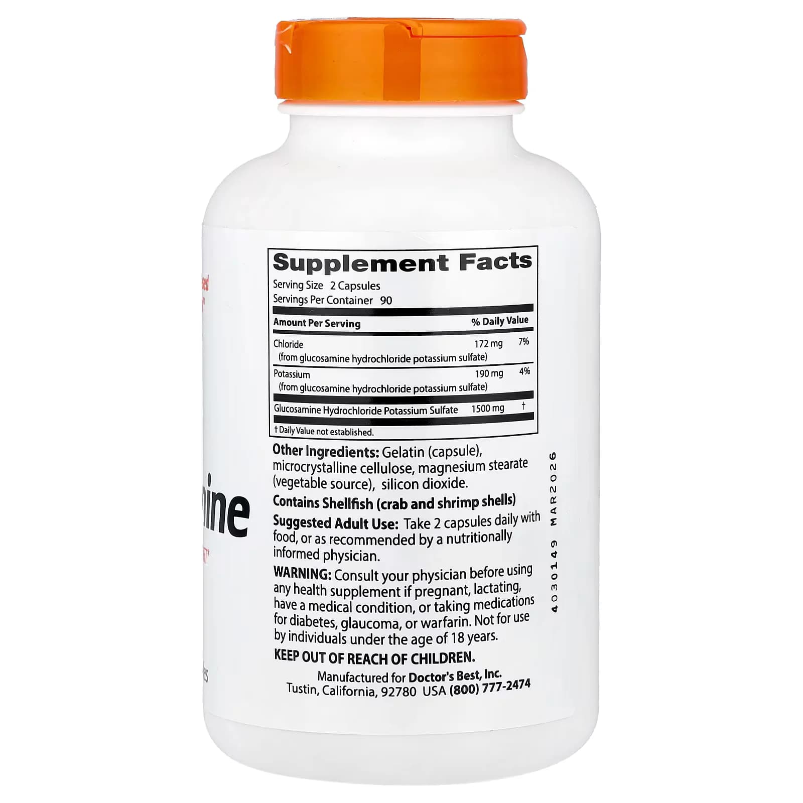 Herbal Doctor's Best Glucosamine 180 Capsules Price in Pakisan