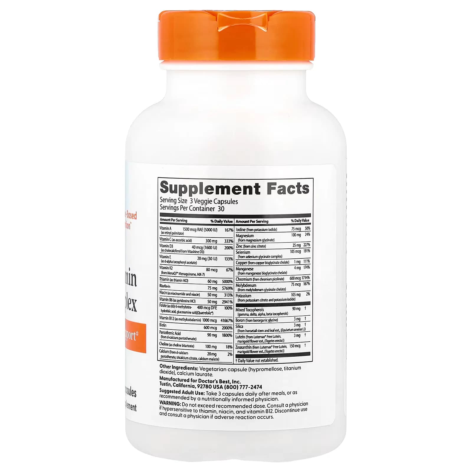 Doctor's Best Multi-Vitamin Mineral Complex 90 Veggie Capsules
