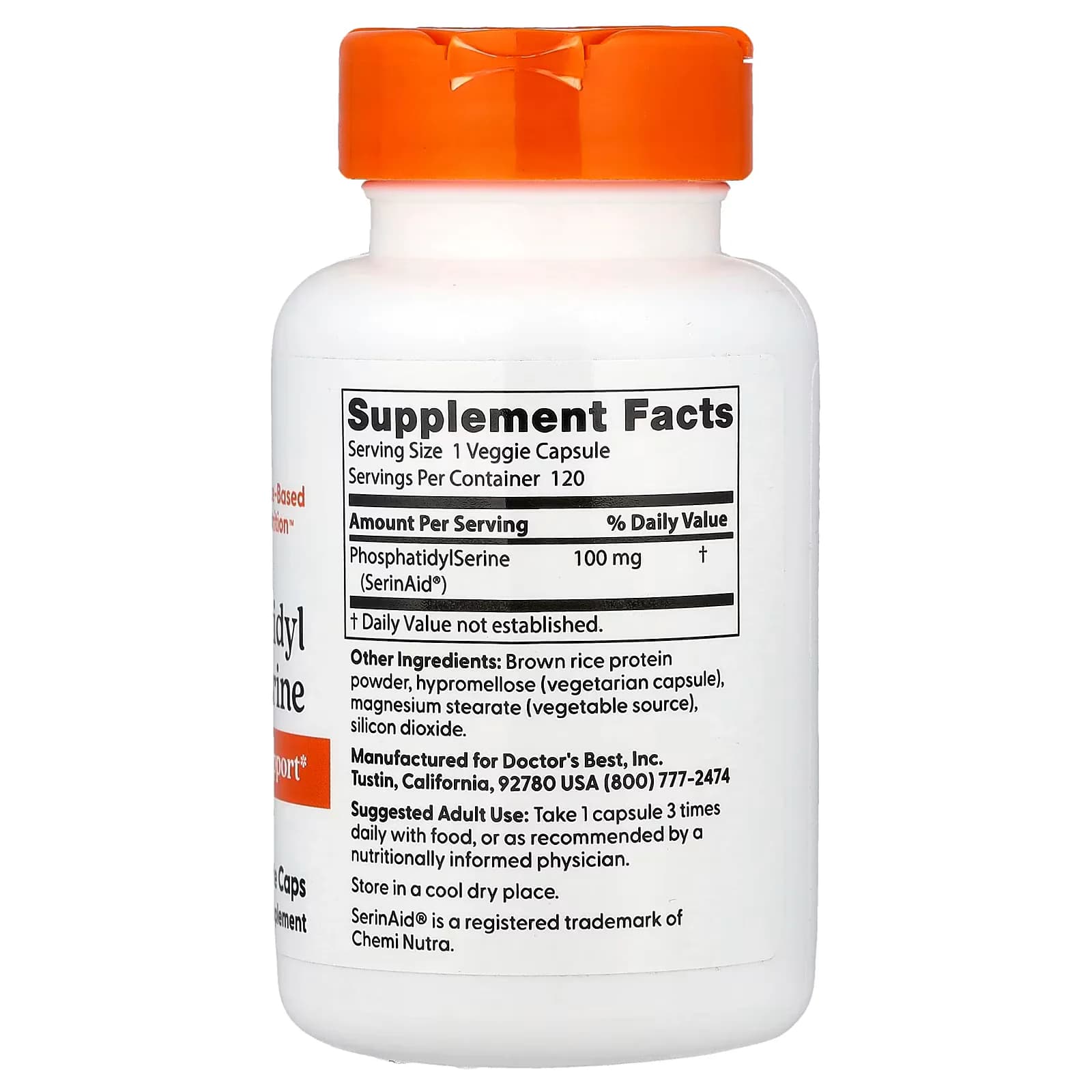 Doctor's Best Phosphatidyl Serine 100mg 120 Veggie Caps