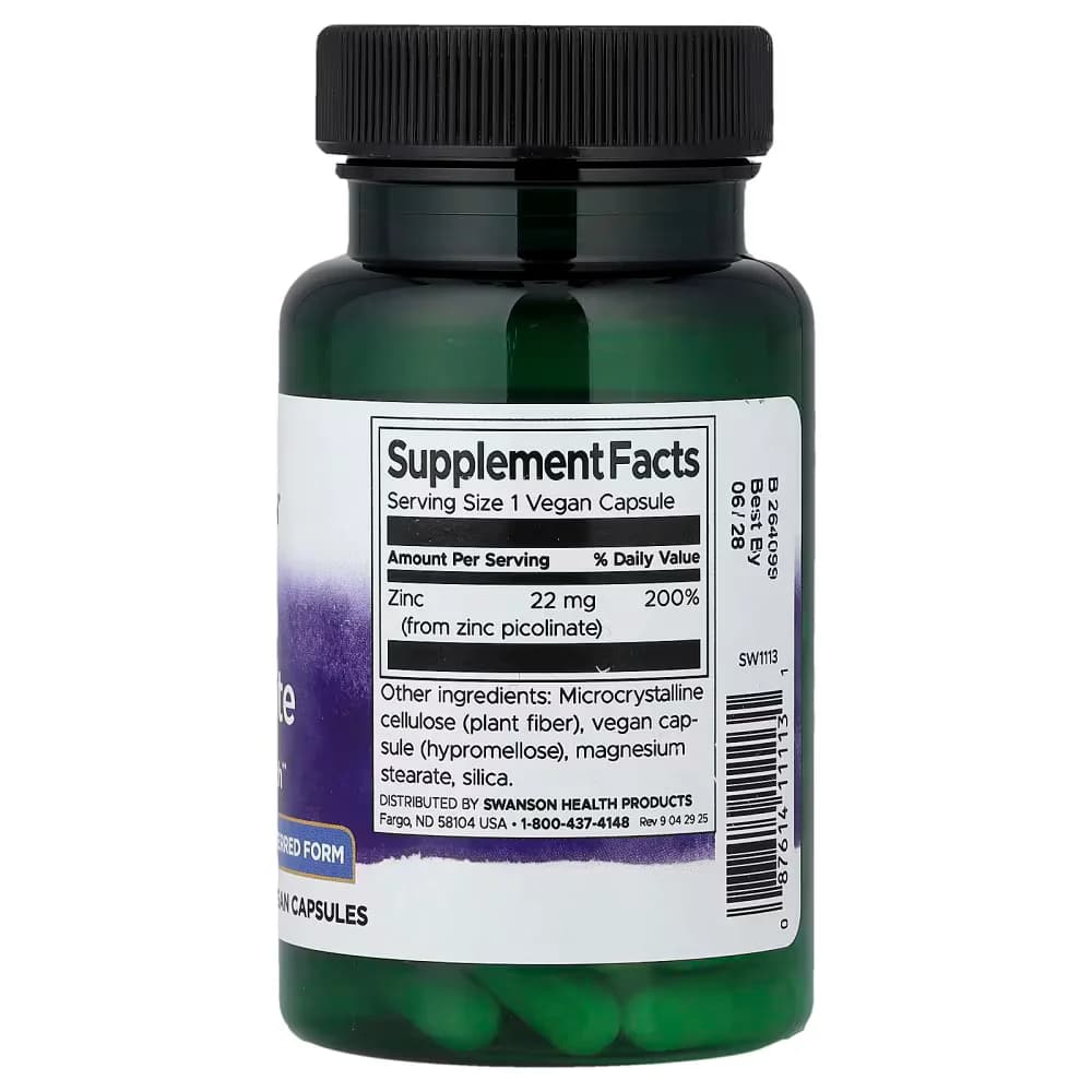 Swanson Zinc Picolinate 22mg Capsules in Pakistan  | Herbal Mart