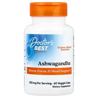 Doctor's Best Ashwagandha 60 Veggie Caps (125 mg per Capsule)