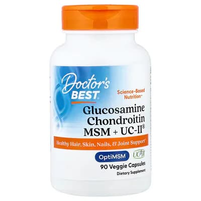 Doctor's Best Glucosamine Chondroitin MSM + UCII 90 Veggie Capsules