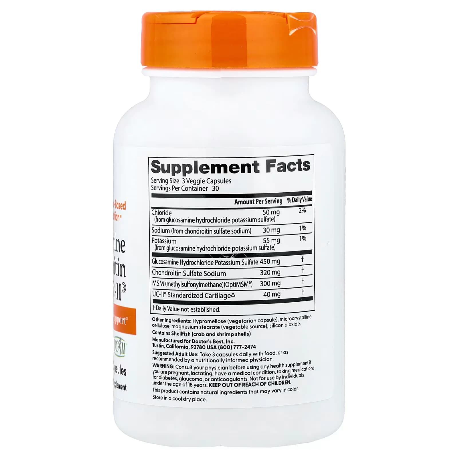 Doctor's Best Glucosamine Chondroitin MSM + UCII Veggie Caps in Pakisan