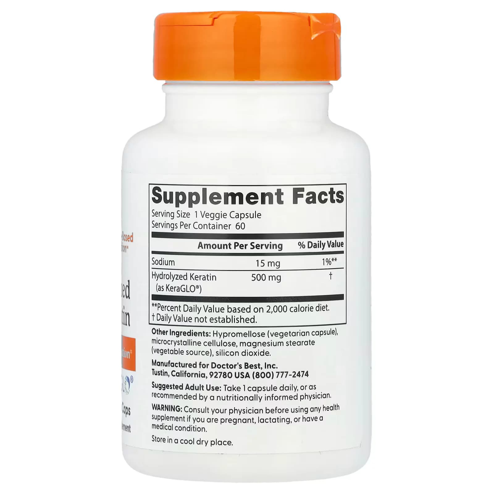 Doctor's Best Hydrolyzed Keratin 500mg 60 Veggie Caps in Pakistan