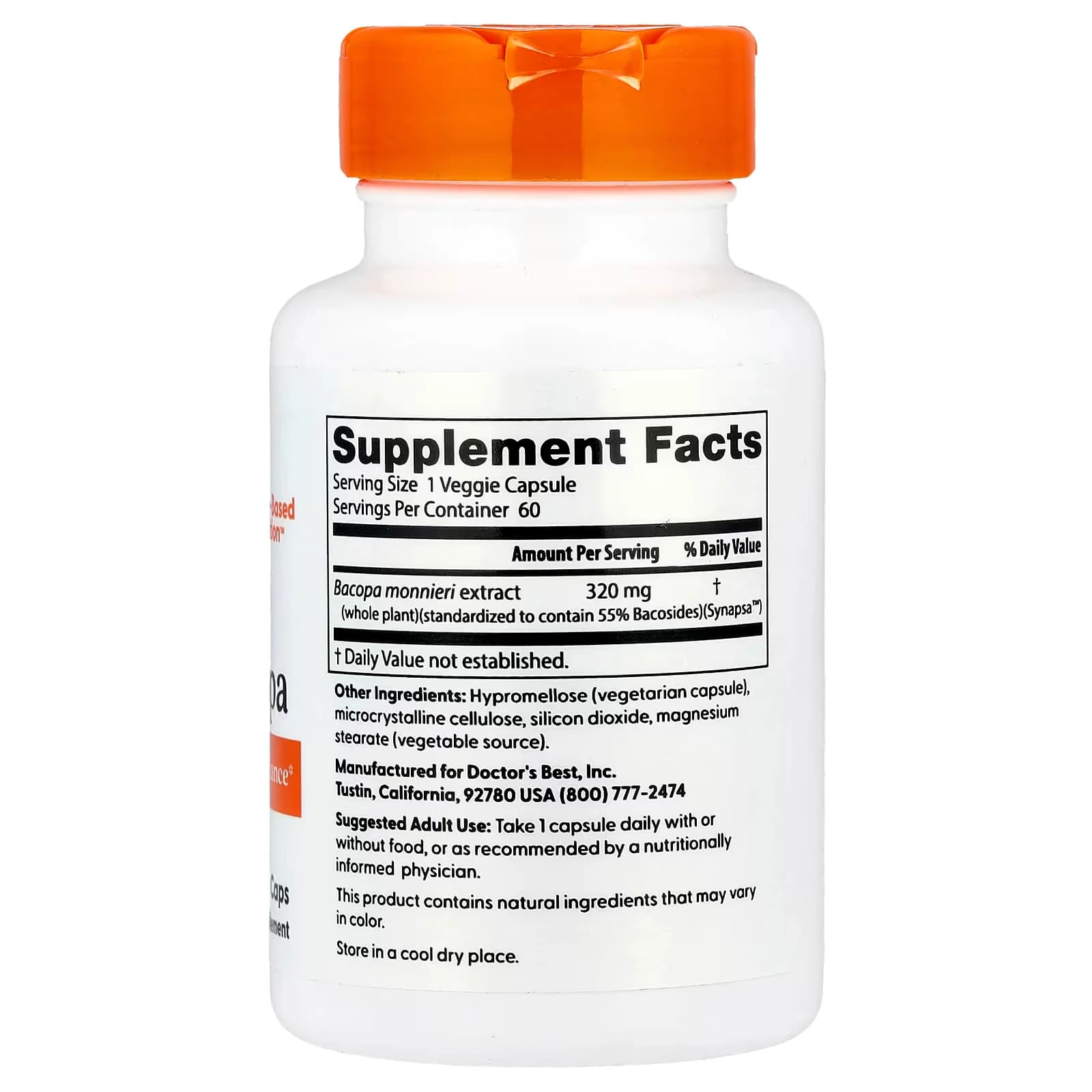 Herbal Doctor's Best, Bacopa 320mg 60 Veggie Caps Price in Pakistan